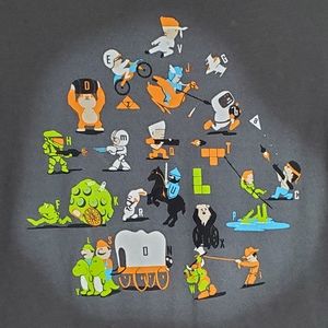Loot Crate Video Game Characters Tetris Mario Donkey Kong Zelda Alphabet T-shirt
